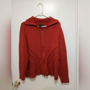 Royal Robins Xl Burnt Orange Zipper Sweater/Cardigan